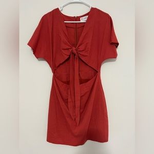 Red dress with cutout